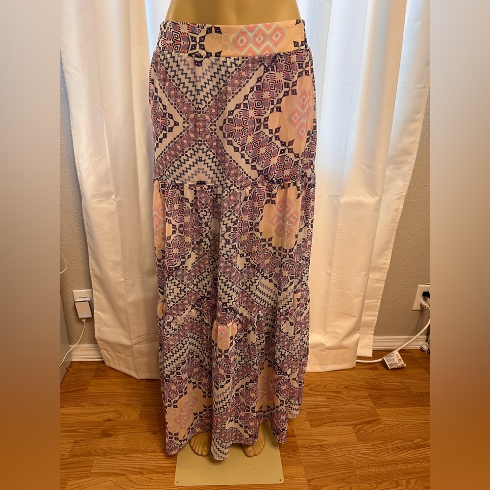 Express Purple and Pink Pattern Skirt